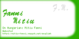 fanni mitiu business card